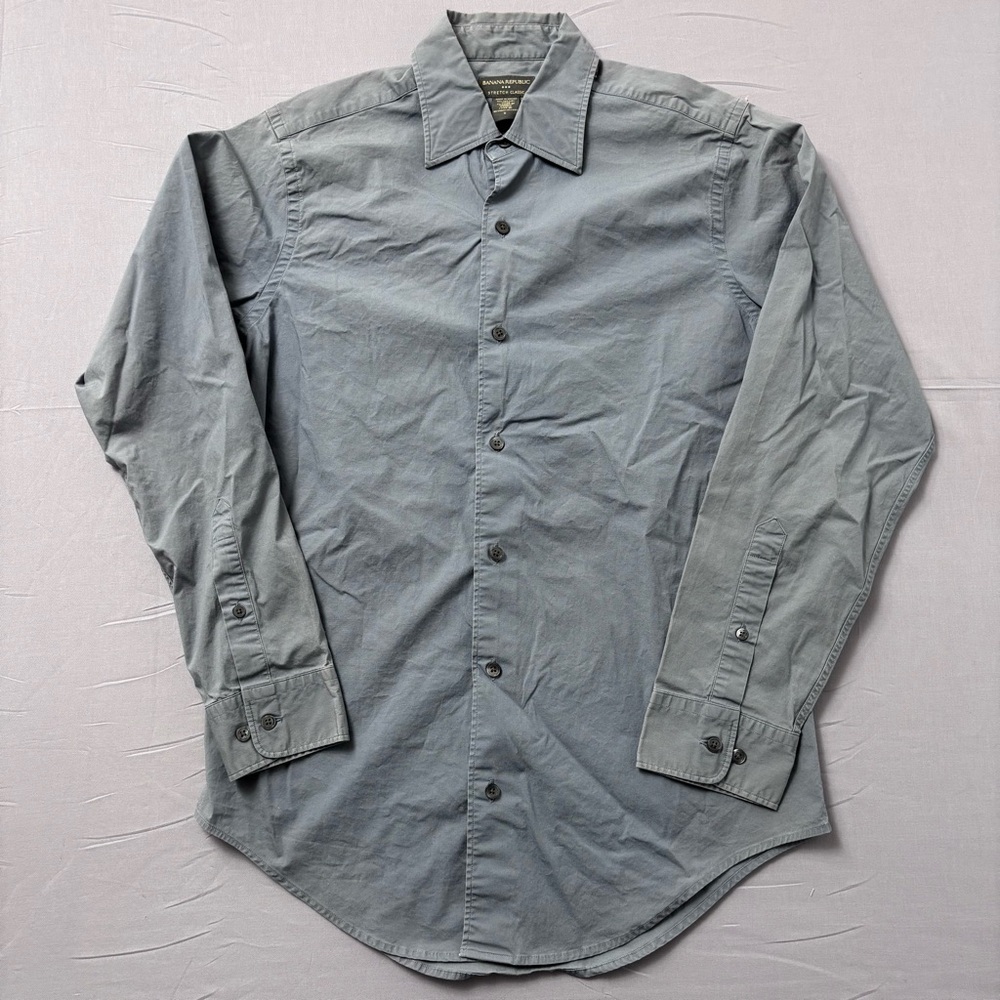 Banana Republic Gray Stretch Button-Up Shirt Long‎ Sleeve Men's Size S
